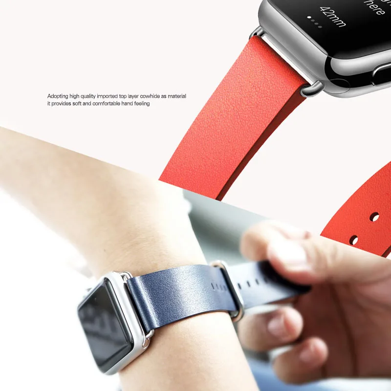 Ремешок из натуральной кожи для Apple Watch Series 1 2 3 38 42 мм|Ремешки часов| |