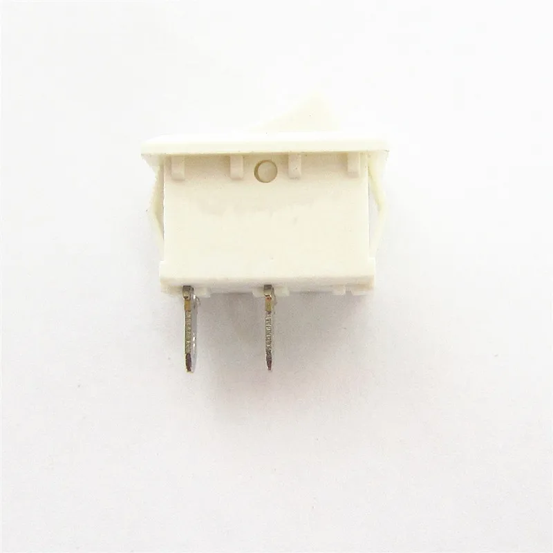 10 шт. белая кнопка переключатель 6A 250V KCD11 2Pin оснастки вкл/выключения кулисный 15 мм