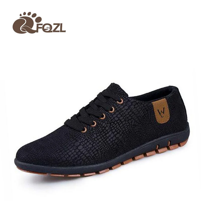 Мужские туфли на шнурках мягкие дышащие плоской подошве с закругленным носком