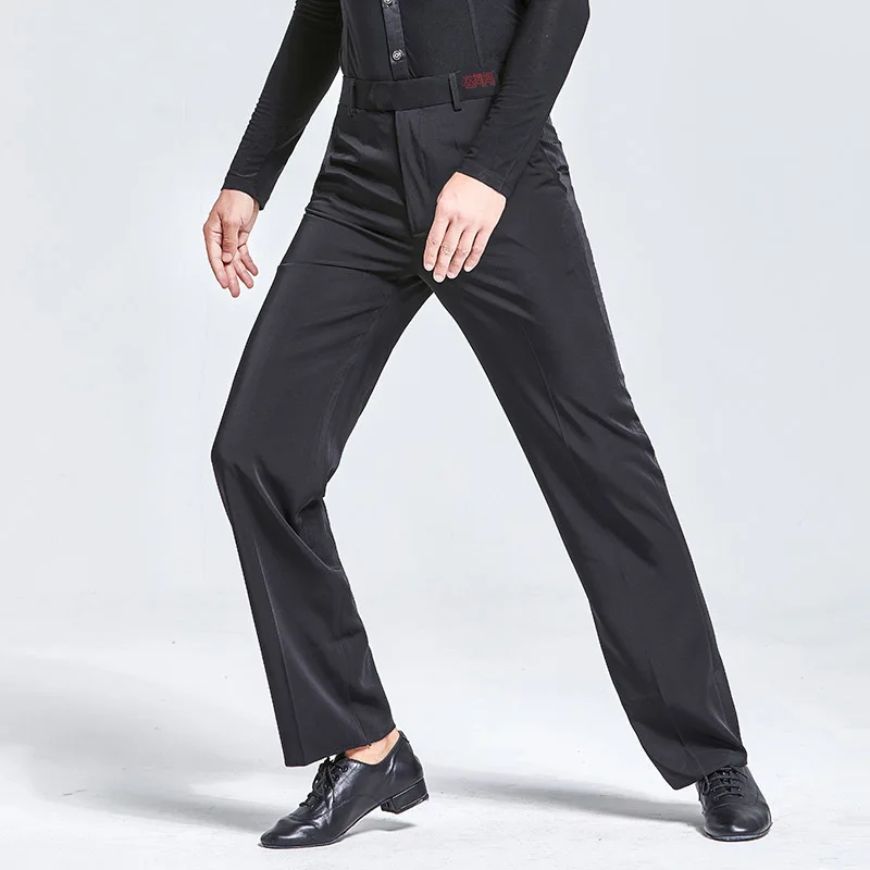 Бежевый Мужские стандартные штаны для латинских танцев, штаны для взрослых, бальных вальсов, мужские брюки для латинских танцев, Самба Румба, танец чача, одежда DQS1753 - Цвет: Бежевый