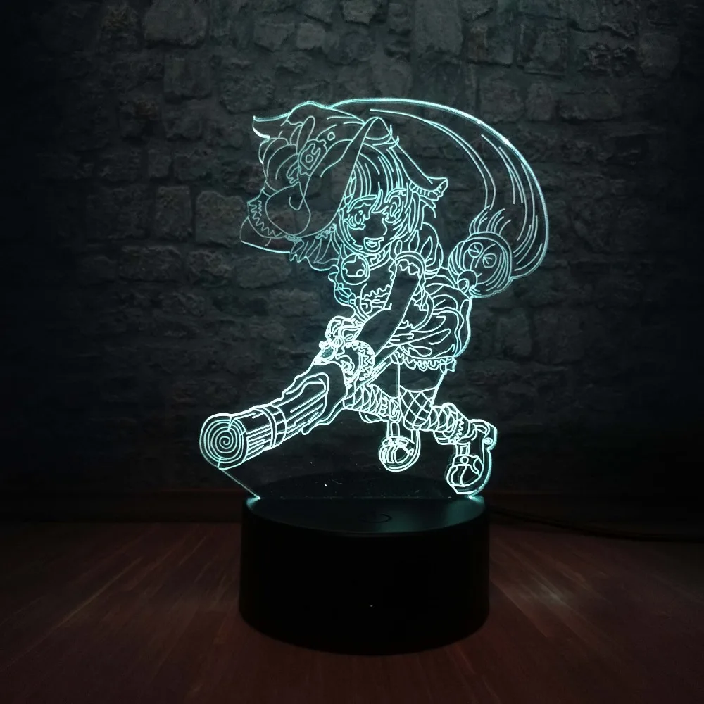Магия сакуры круг массив 3D иллюзия светодиодный светильник 7 цветов Изменение прикроватный столик атмосфера Ночник декор поклонник Аниме подарок