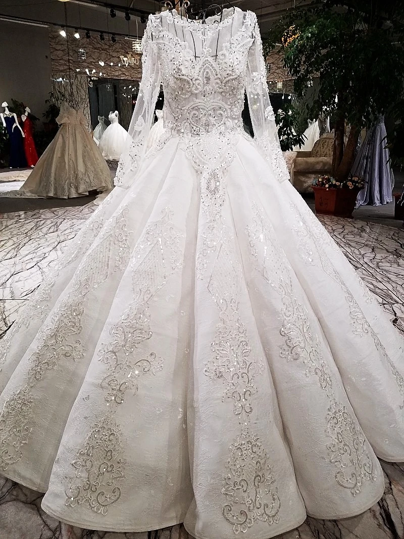 2018 Новое Стильное женское свадебное платье с круглым вырезом на шнуровке корсет