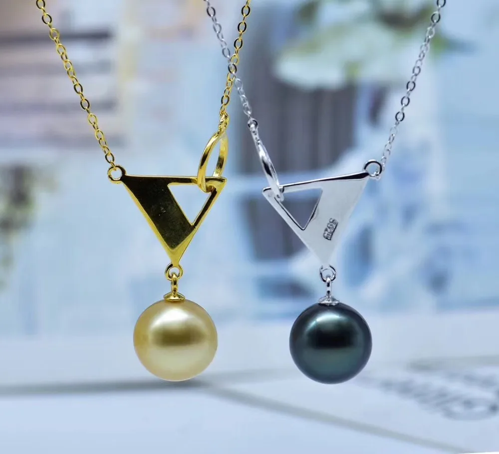 

S925 Silver Pearl Necklace Chain with Pendant Mountings Necklace Findings Jewelry Parts Fittings Accessories