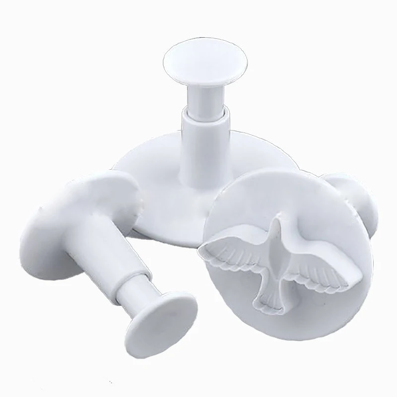 3Pcs/Set Cake Decorative Mold Plastic Pigeon Bird Plunger Cutter Fondant Cookies Decorating Kitchen Baking DIY Tools CT1015 | Дом и сад