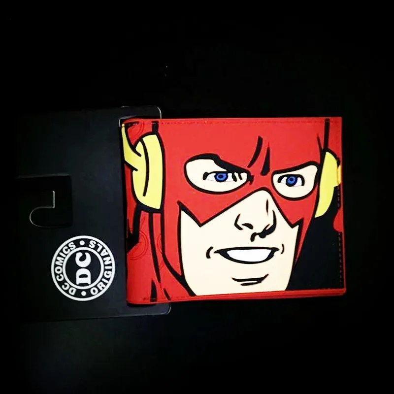 Комиксы DC Marvel Мстители мультфильм бумажник Бэтмен флэш Супермен 3D кошелек логотип кредитный держатель для карт мужской кошелек