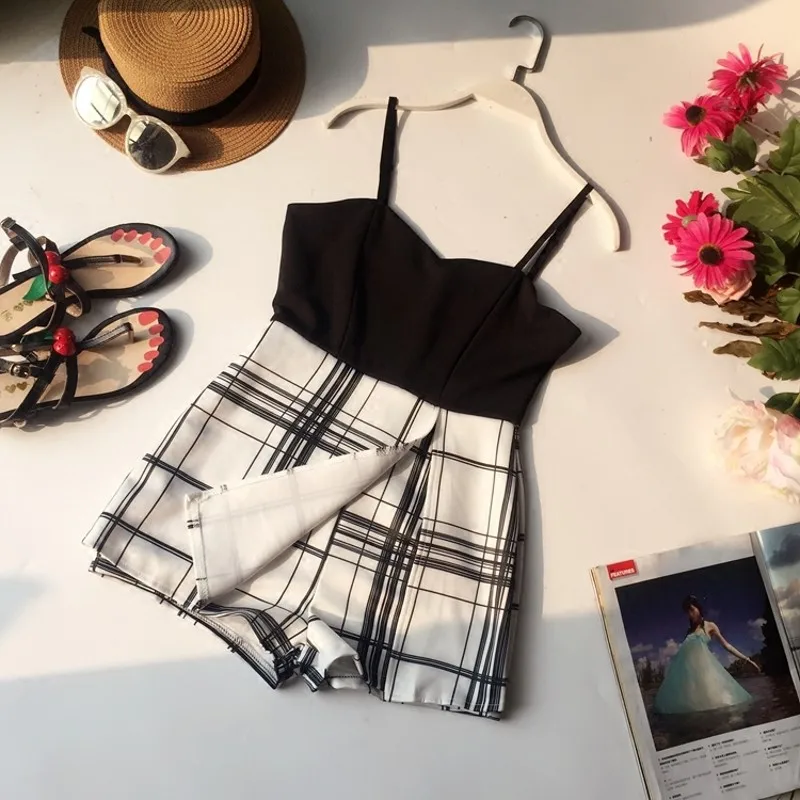 Женский комбинезон с лямками в полоску принтом короткие комбинезоны костюмы на