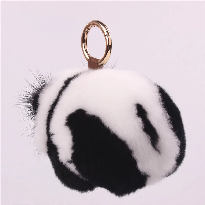Rex Rabbit Fur Panda Keychain Mink Jewelry Plush Bag Pendant Hanging Luxury Pom Gifts for Women | Украшения и аксессуары