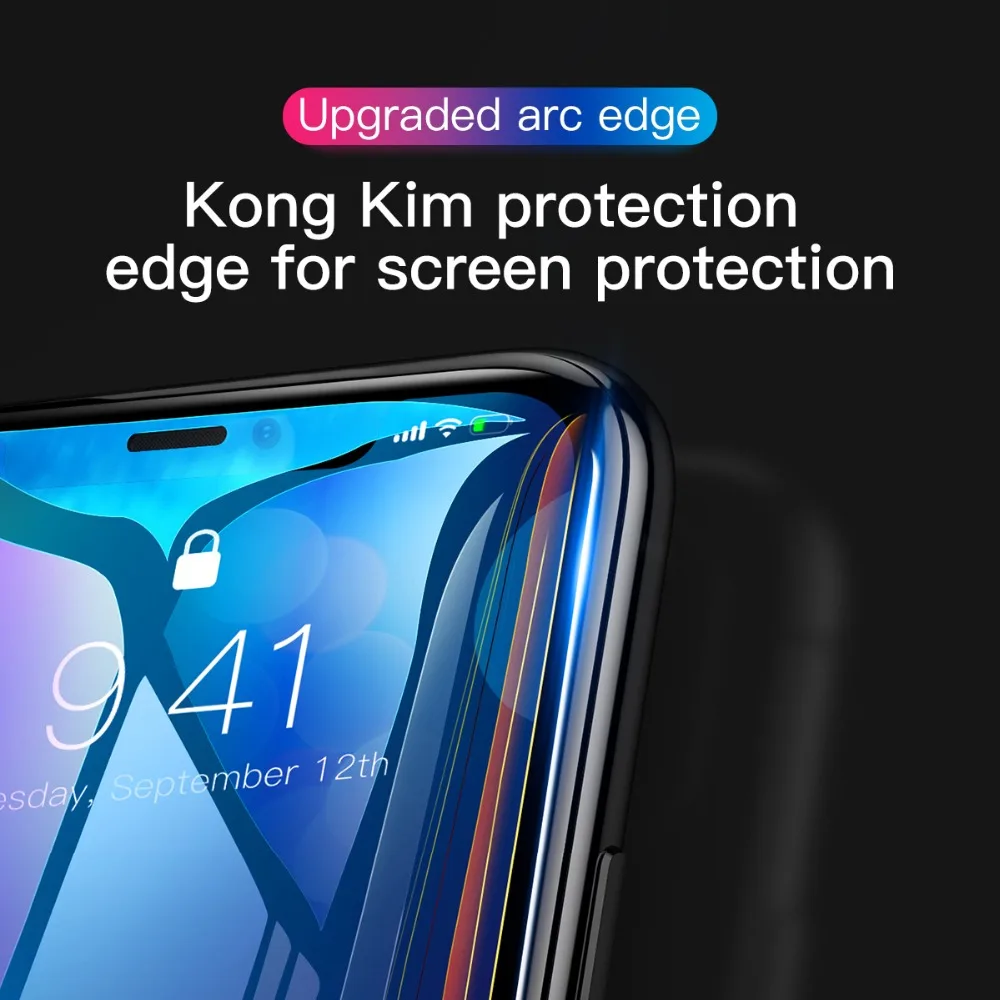 BASEUS закаленное Стекло для iPhone XR XS Max 0 3 мм Жесткая-изогнутые края полный Экран
