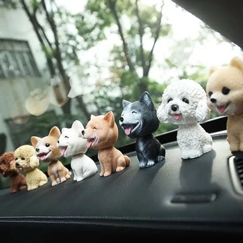 Автомобильные аксессуары смола прекрасный Померанский плюшевый фигурка собаки