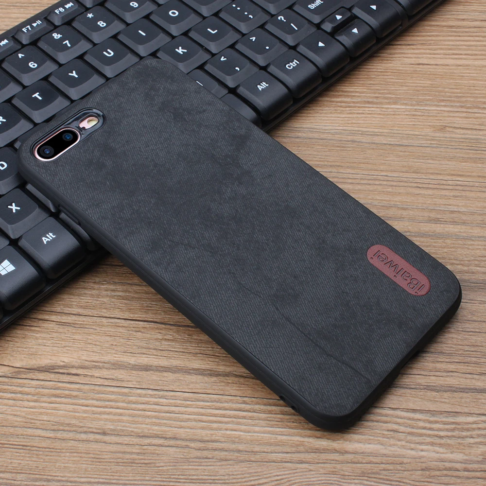 Деним чехол для iPhone 7 8 Plus ультра тонкая ткань узор телефона Модные Простые задняя