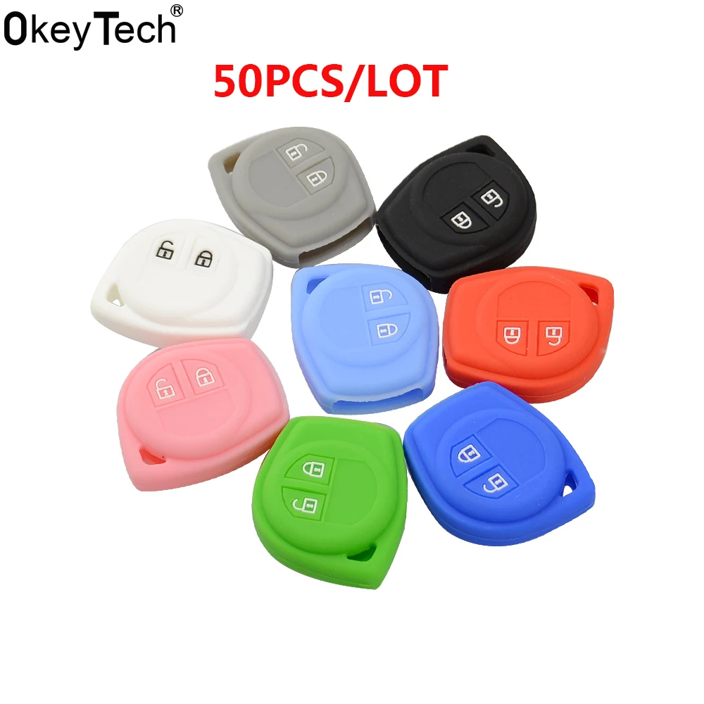 

Чехол для автомобильного ключа OkeyTech, 50 шт./лот, силиконовый, 2 кнопки