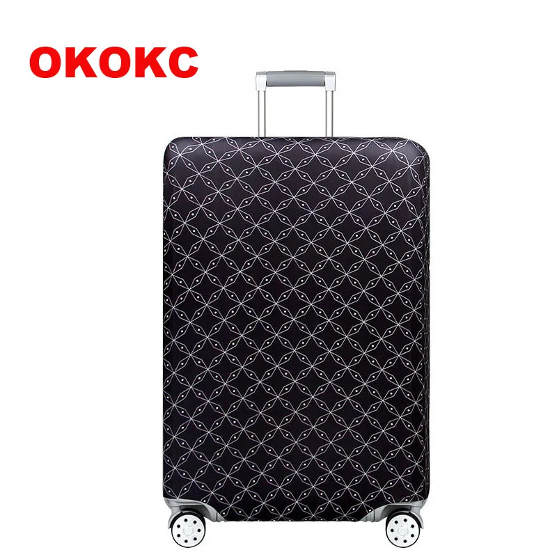 

Чехол для чемодана OKOKC, плотный, эластичный, с картой мира, подходит для костюма 18-32 дюйма, защитный дорожный аксессуар