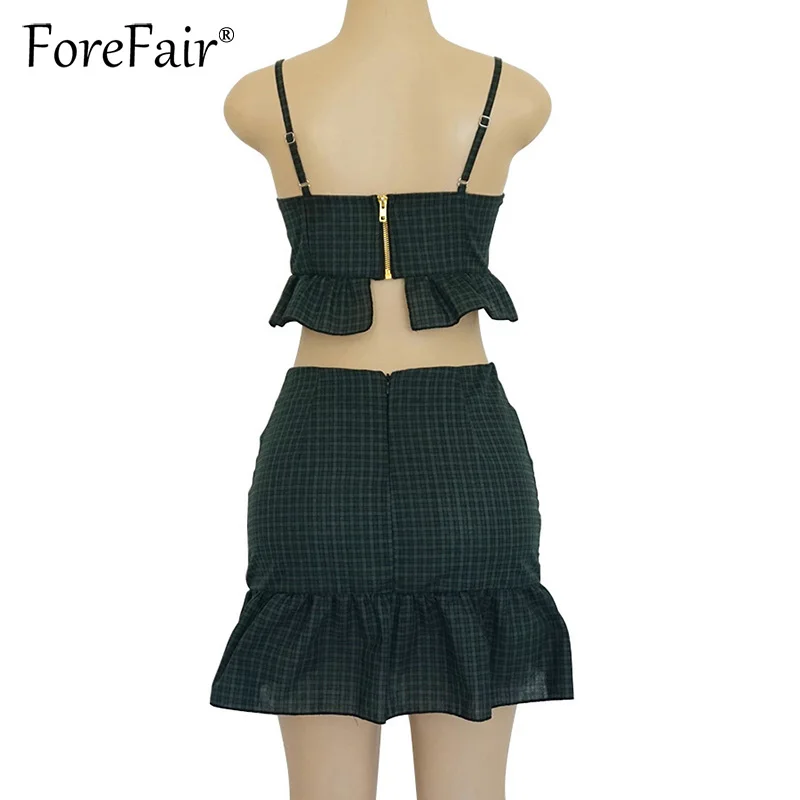 Forefair клетчатые костюмы с юбкой комплекты из 2 предметов женская одежда