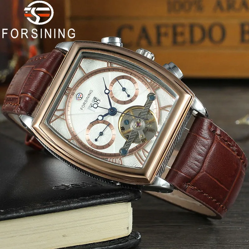 FORSINGIN Tourbillon Механические Мужские наручные часы военные спортивные мужские Топ