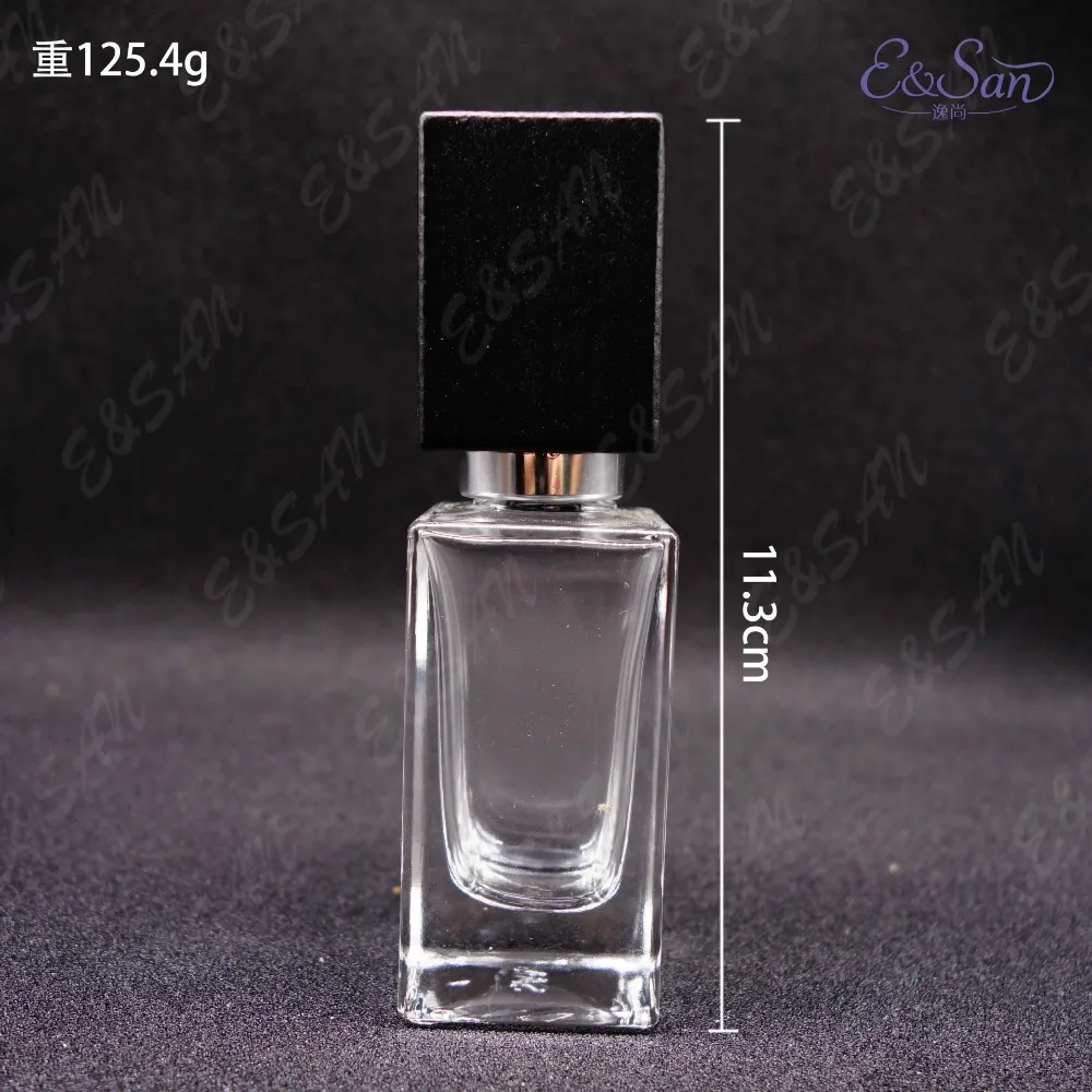 PT170MT-30ML прозрачная плоская квадратная Подушка Деревянные крышки духов стекло пустая косметическая бутылка с распылителем бутылка 100 шт/партия