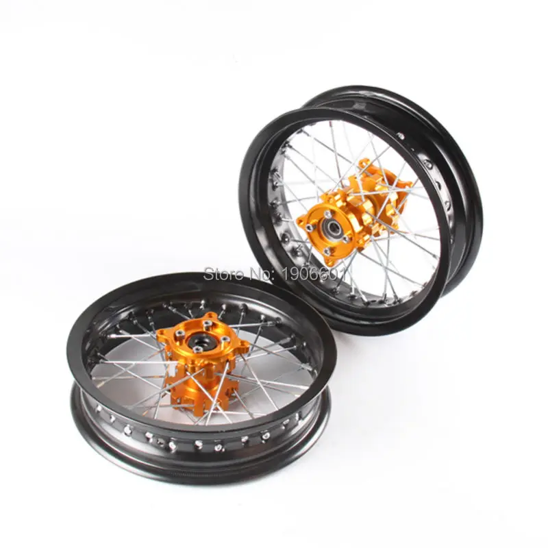 Ободы Pit bike 15 мм отверстие 2 50 12 дюймов и 3 00x12 переднее заднее колесо с золотым CNC