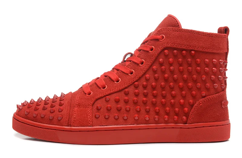 Red bottom men shoes red suede Fashion 