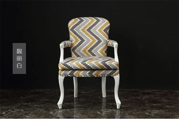 Louis fashion Dining chairs American desk European retro solid wooden Nordic simple single Cafe leisure