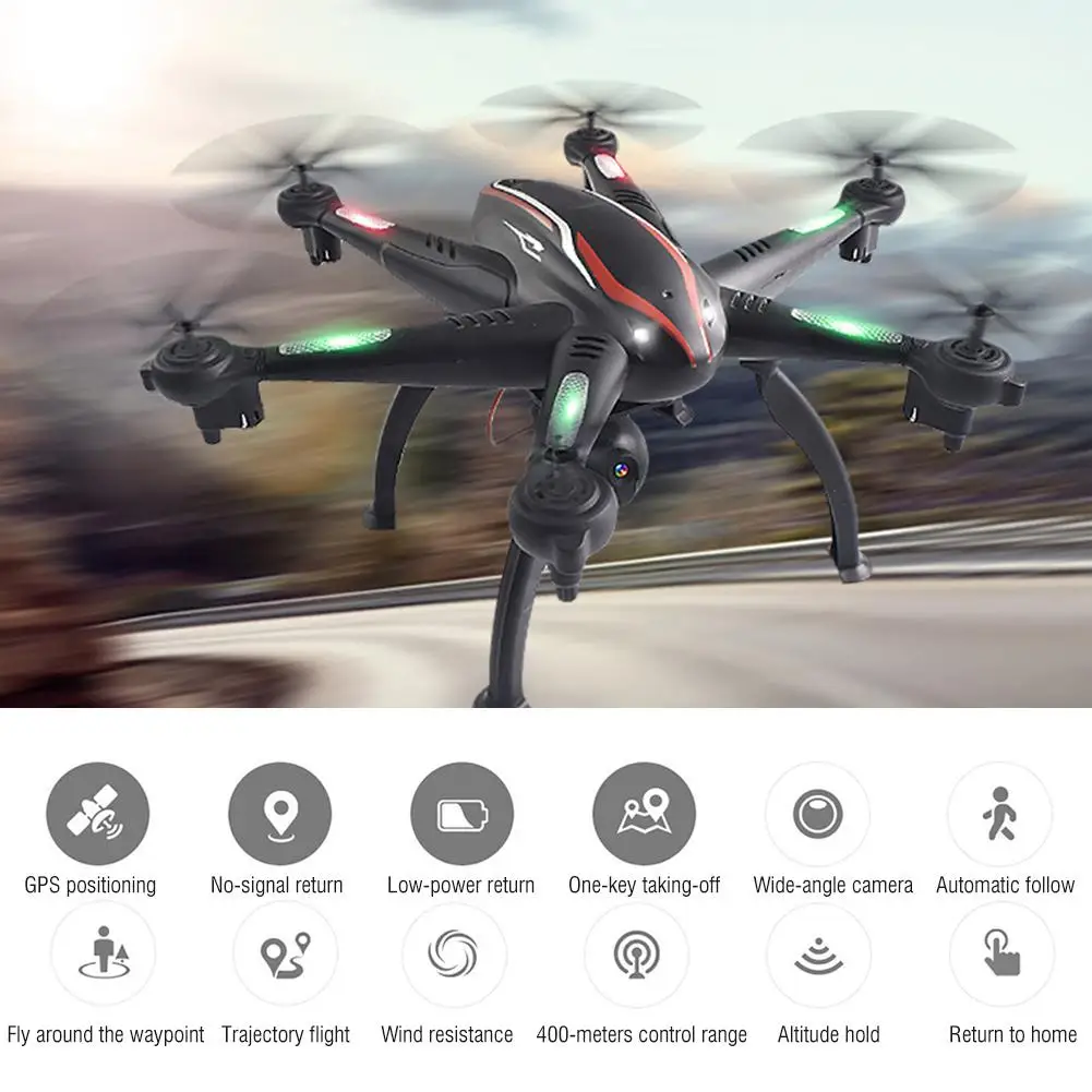 L100 gps дистанционного Управление Дрон 6-ось 5G гексакоптера с широким углом обзора, Wi-Fi, Камера Радиоуправляемая модель с 720P 1080 широкоугольный Камера