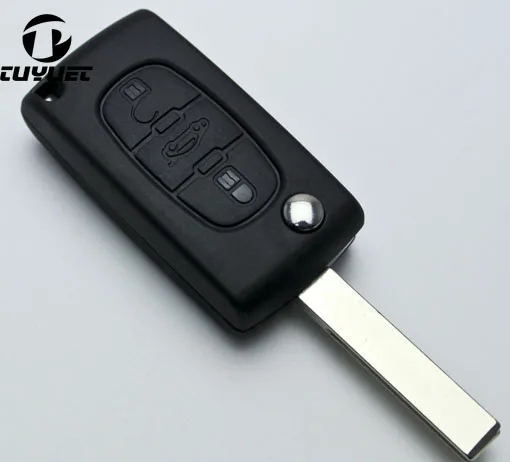 Чехол книжка с 3 кнопками для дистанционного ключа Peugeot 407 307 308 607 держателем