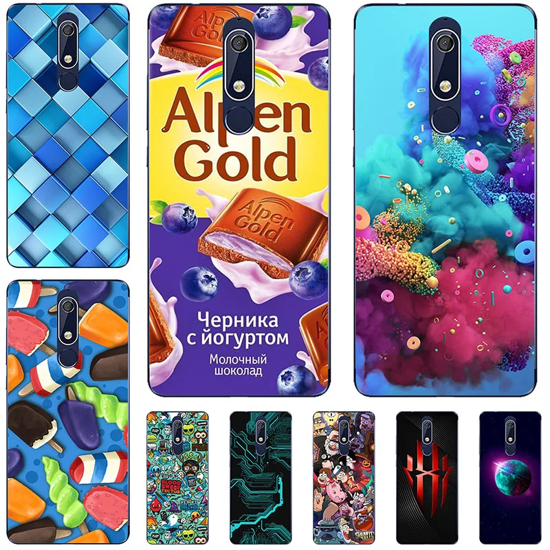Phone Case For Coque Nokia 5.1 Elephant Painted Back Cover 5.5inch 5 2018 Funda Plastic Shell | Мобильные телефоны и