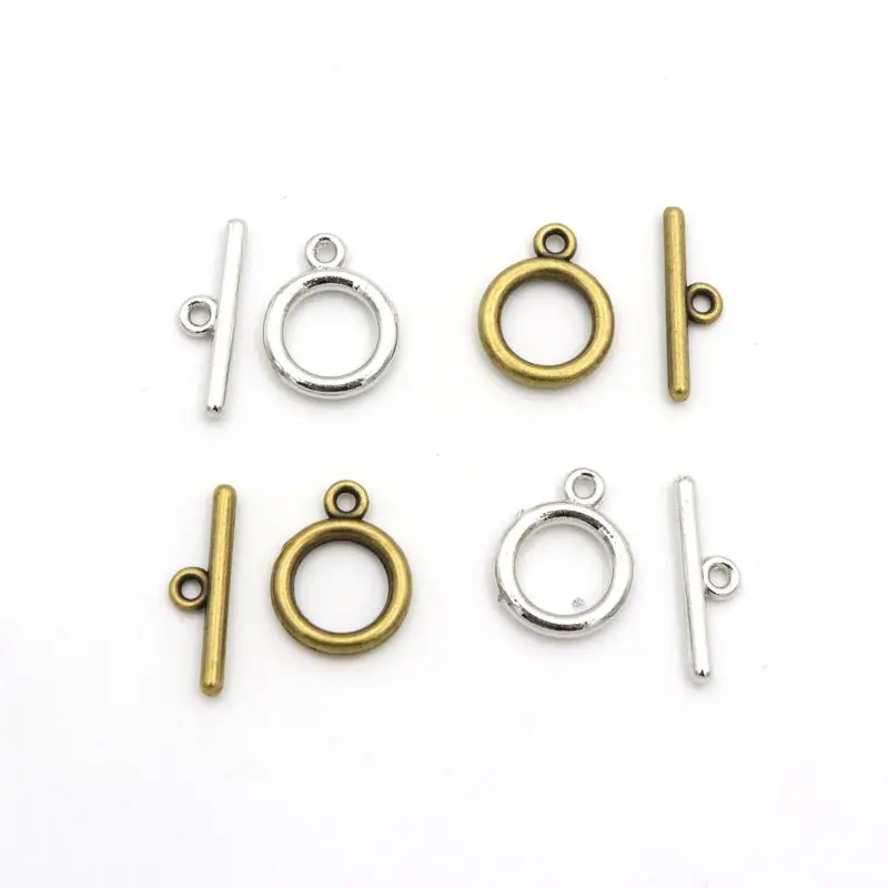 

30 комплектов смешанных античных бронзовых гладких круглых застежек для изготовления ювелирных изделий, браслетов, ожерелий, аксессуары дл...