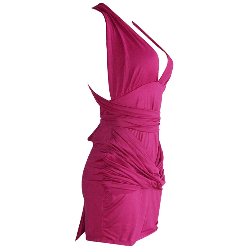 Женское облегающее мини платье с V образным вырезом 4 цвета|mini dress|bodycon mini dressparty