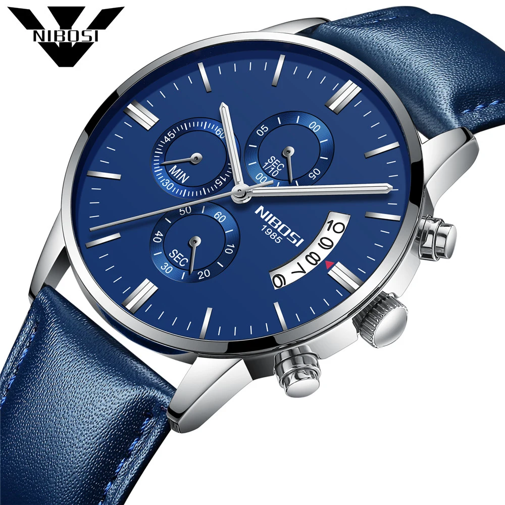 

Мужские часы Топ бренд класса люкс NIBOSI модные часы военные армейские часы Аналоговые кварцевые наручные часы кожа Relogio Masculino