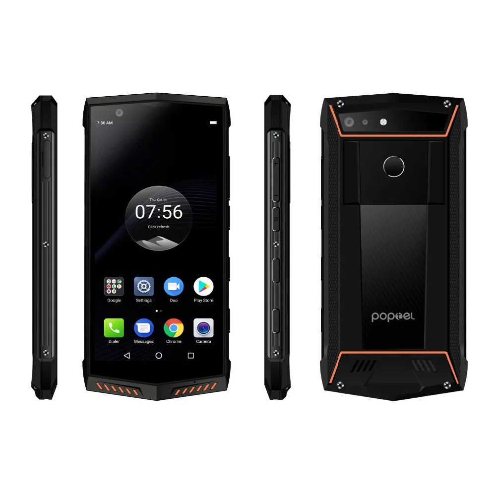 Poptel P60 прочный 4G мобильный телефон с функцией IP68 Водонепроницаемый 5 7 дюймов 6 ГБ