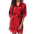 Женское кружевное платье-Ночнушка с коротким рукавом, сексуальное ночное белье с поясом, S-XXL, красныйчерныйбелый цвет, 2019