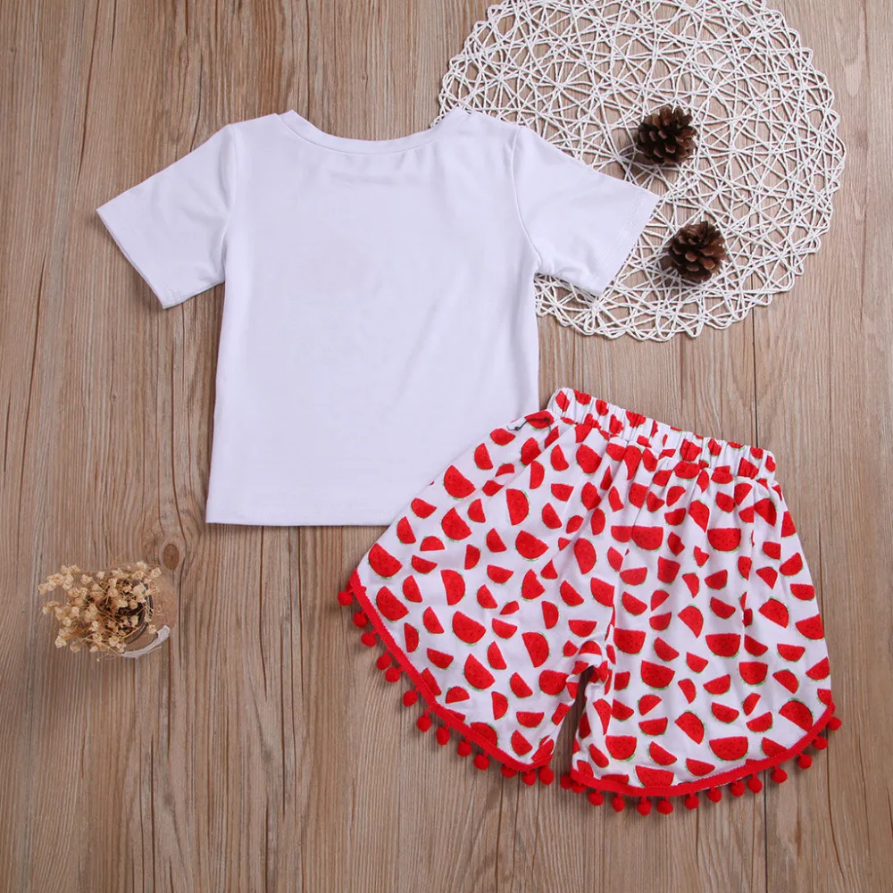Комплекты одежды из 2 предметов комплект для маленьких девочек топы с принтом
