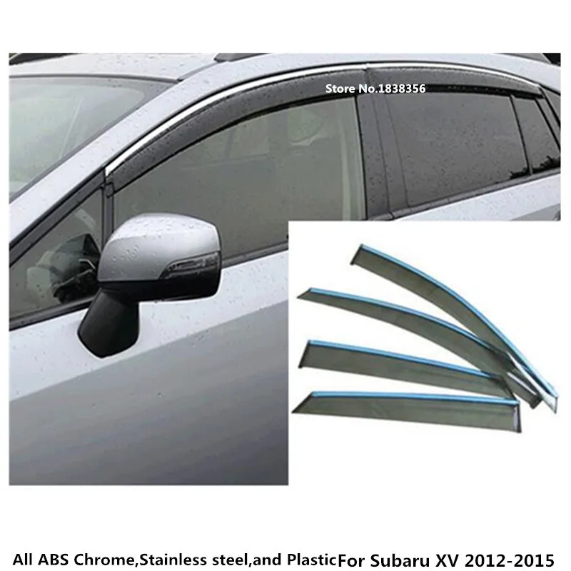 

For Subaru XV 2012 2013 2014 2015 Car Body Styling Cover Stick Lamp Plastic Window Glass Wind Visor Rain/Sun Guard Vent 4pcs/Set