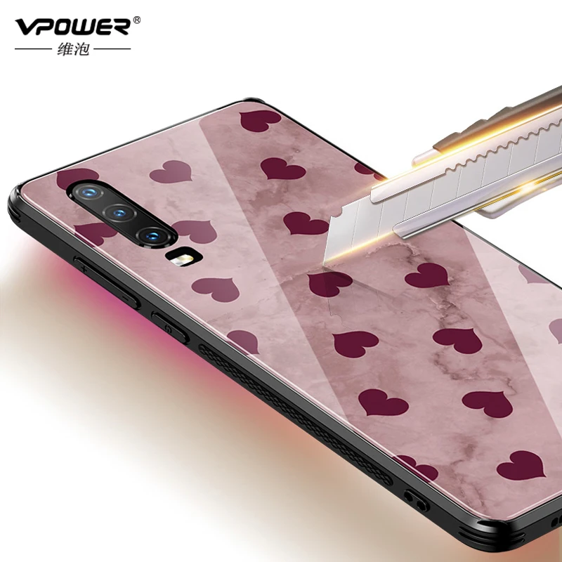 Для Huawei P30 Pro стеклянный чехол 6D узорчатый роскошный модный закаленное стекло