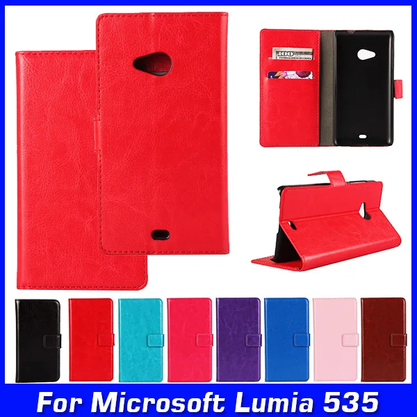 Роскошный оригинальный кожаный чехол-кошелек с откидной крышкой для Nokia Microsoft Lumia