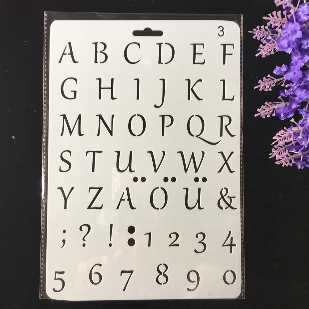 

Hot 26cm Alphabet Letters Number DIY Craft Layering Stencils Painting Scrapbooking Stamping Embossing Album Paper Card Template