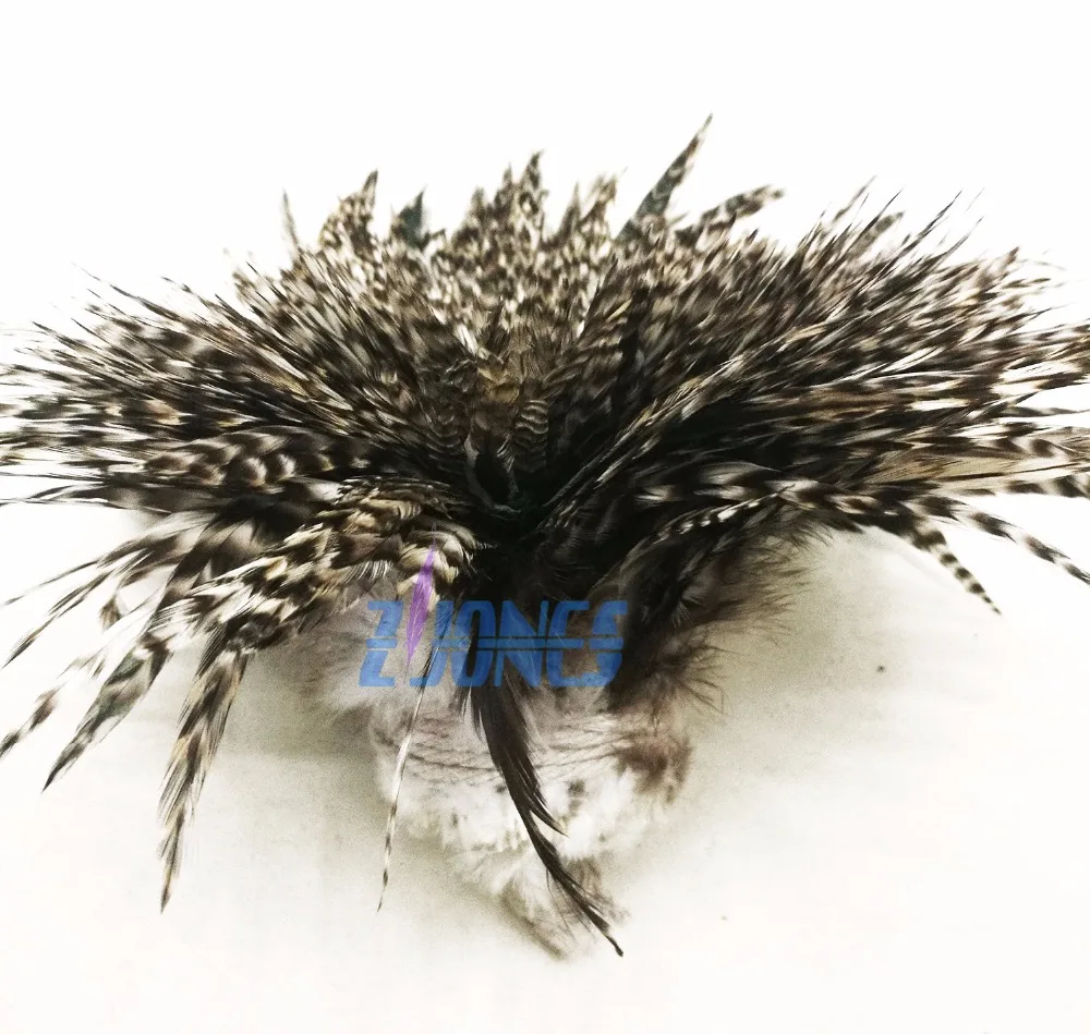 

900pcs 10-15 cm natural color grizzly stripe chicken rooster plumage feathers chinchilla feathers for jewelry making bulk sale