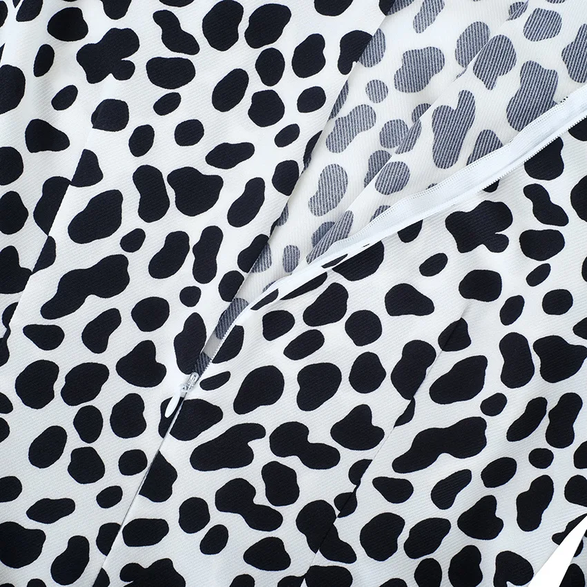 HOWMAYLEE черно белое леопардовое мини платье с принтом для женщин плиссированное