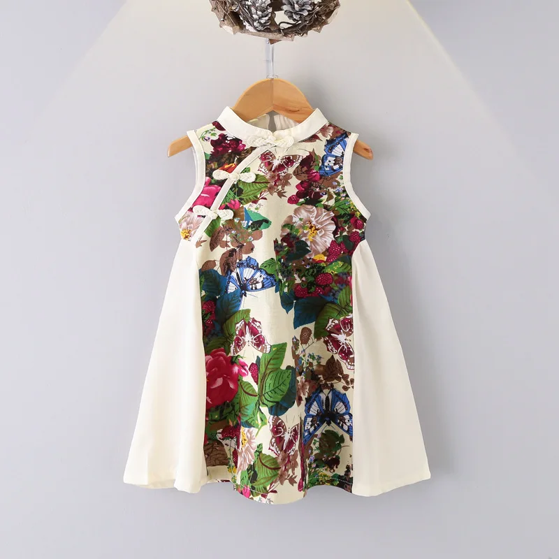 Платье Чонсам для девочек 2019 летнее платье в стиле ретро маленьких от 2 до 6 лет |
