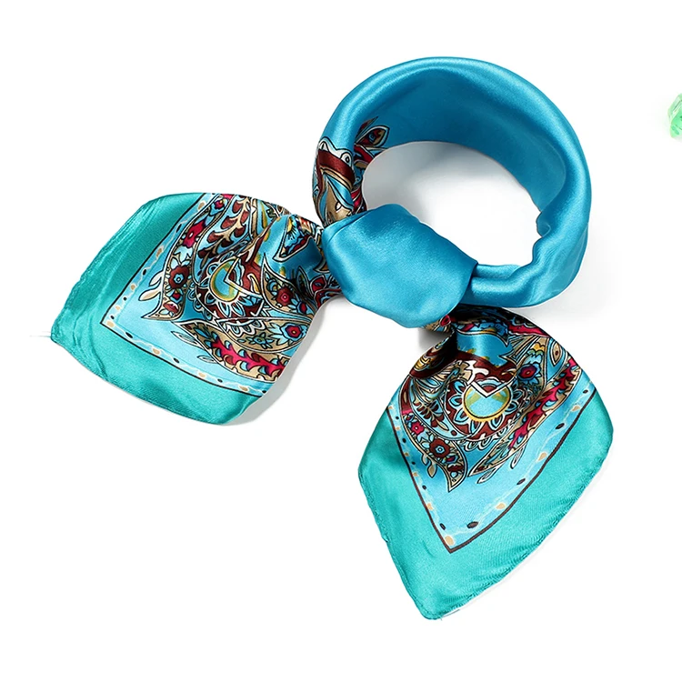 Бандана женский маленький квадратный шелковый шарф платок Повседневный 2017