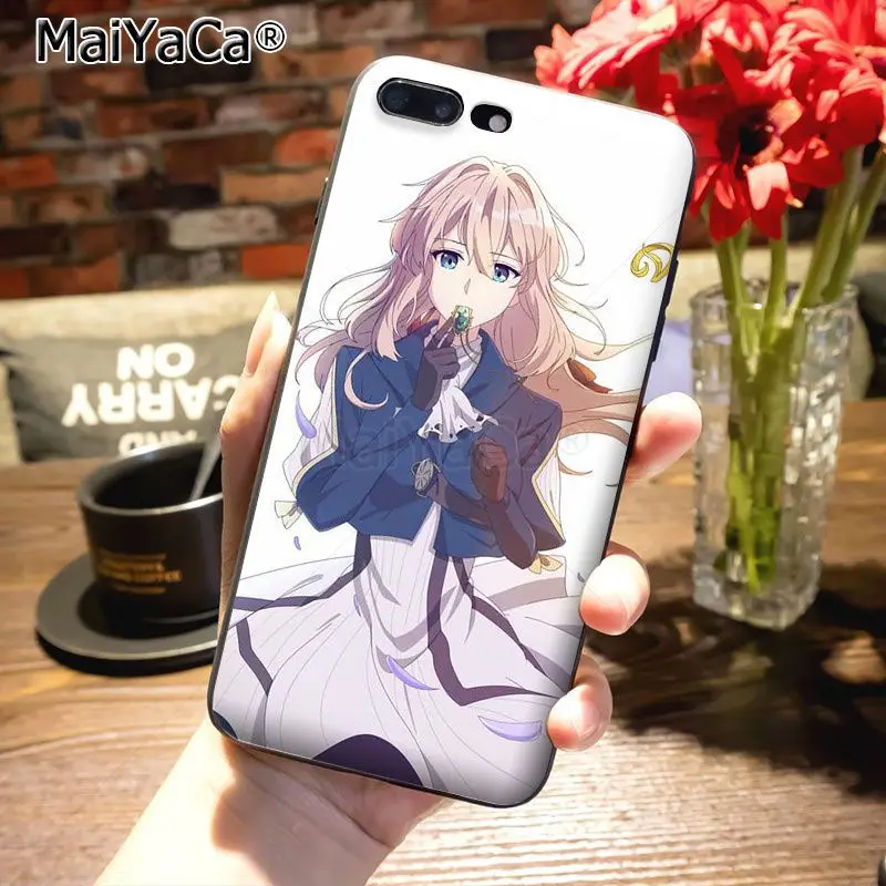 MaiYaCa Violet Evergarden Аниме Цветной рисунок аксессуары для телефонов Чехол для Apple iPhone 8 7 6 6S Plus X 5 5S SE 5C Чехол