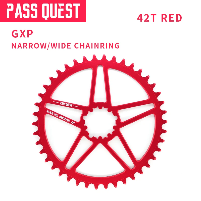 Велосипедная звезда PASS QUEST GXP 38T/40T/42T 0 мм офсетная для горного велосипеда Sram XX1 eagle