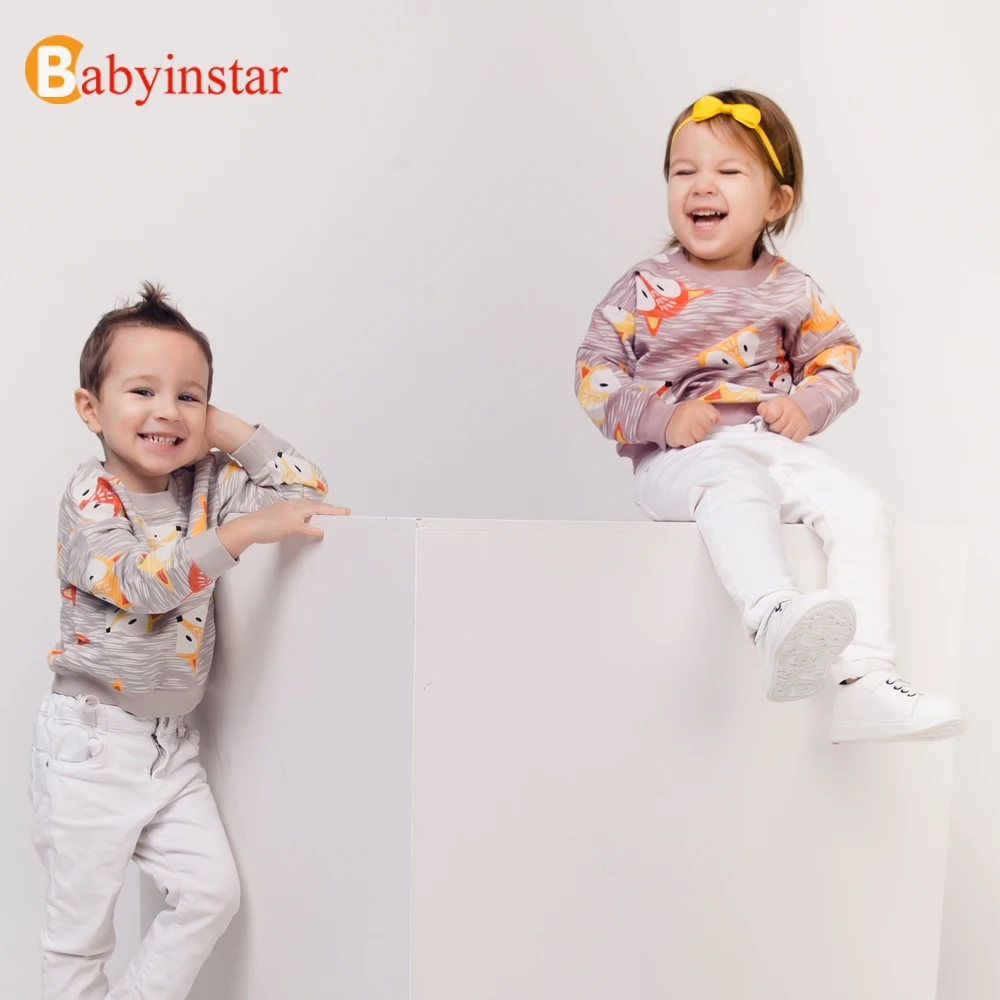 Babyinstar/Новое поступление топы для маленьких девочек толстовки и свитшоты Одежда