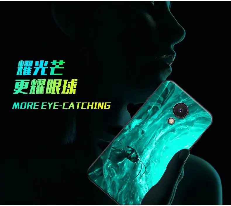 For Meizu M6S Case Luxury Luminous Pattern Hard Tempered Glass Protective Back Cover for meizu m6s full cover shell |