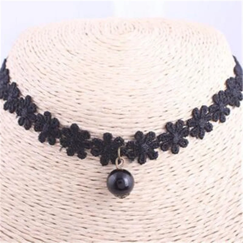 Harajuku урожай готический velvet choker кружева цветок ожерелье гот эмо воротник женщины