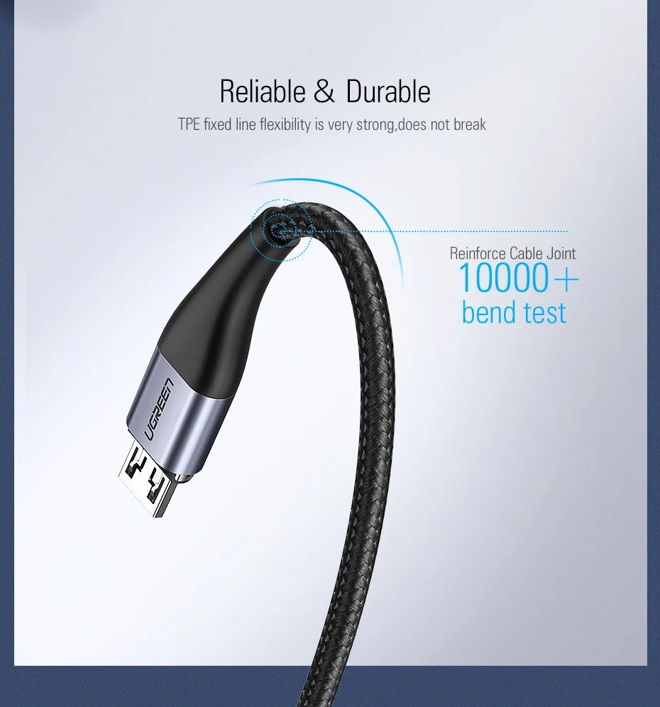Ugreen Магнитный Micro USB кабель 2.4A кабель передачи данных для быстрой зарядки для samsung huawei Xiaomi LG магнит зарядное устройство мобильный телефон USB шнур