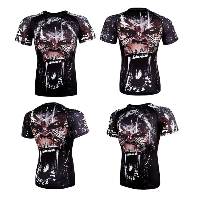 KickBoxing Jiu Jitsu 3D рюкзак с изображением обезьяны футболки Рашгард MMA обтягивающие