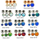 Showlove-1pcs из хирургической стали, серьги-шарики с опалом для пирсинга губ, пирсинг для хрящевой части уха для Козелка, серьги-гвоздики