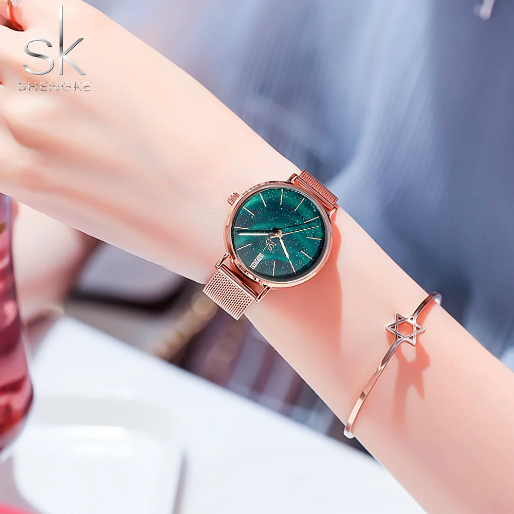 

Hot Sale Starry Sky Luxury Watch Women Watches Shengke Brand Shiny Diamond Ladies Watch Fashion Women's Clock Reloj Mujer