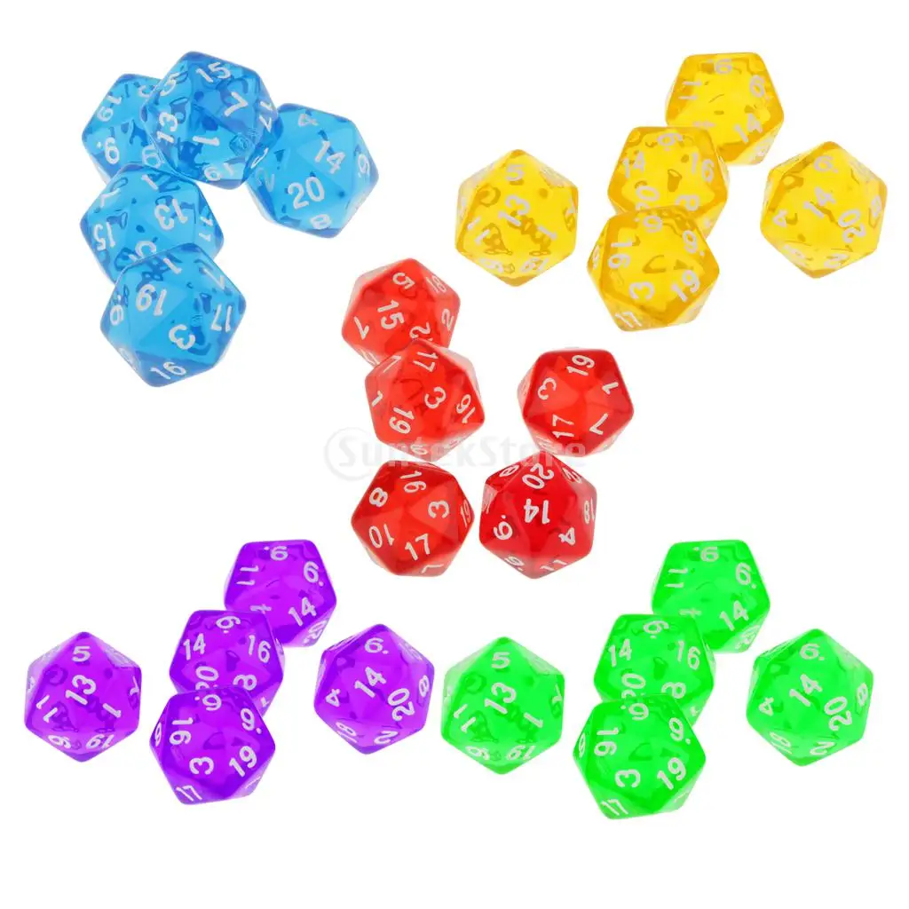 Драгоценный камень мути Двусторонняя Набор кубиков 5 D20 D & TRPG ролевая игра игры