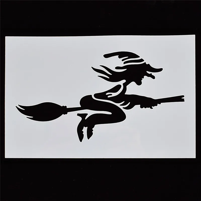 1 шт. многоразовый трафарет в форме ведьмы на Хэллоуин Аэрограф картина искусство